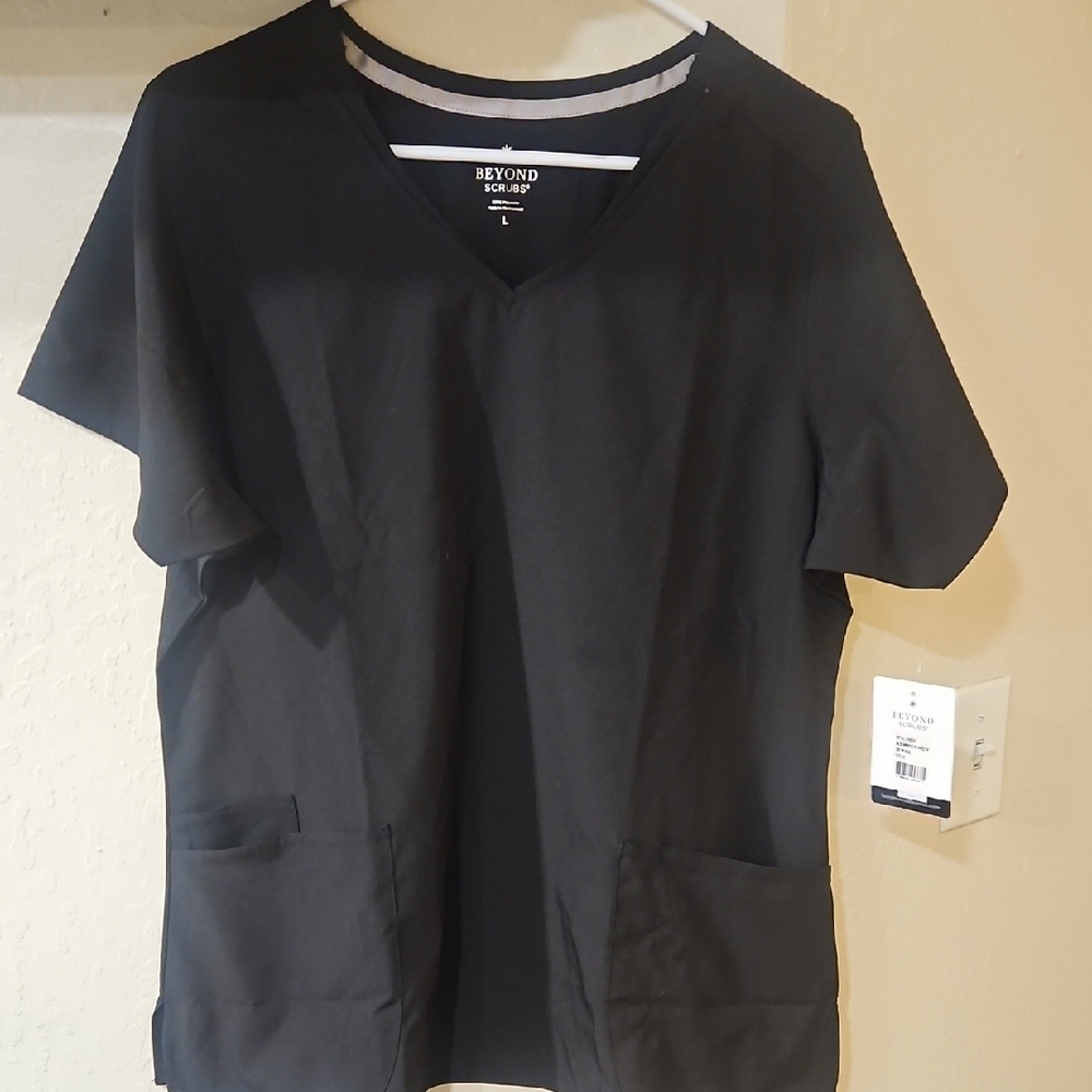 NWT Beyond Scrubs L Black Top